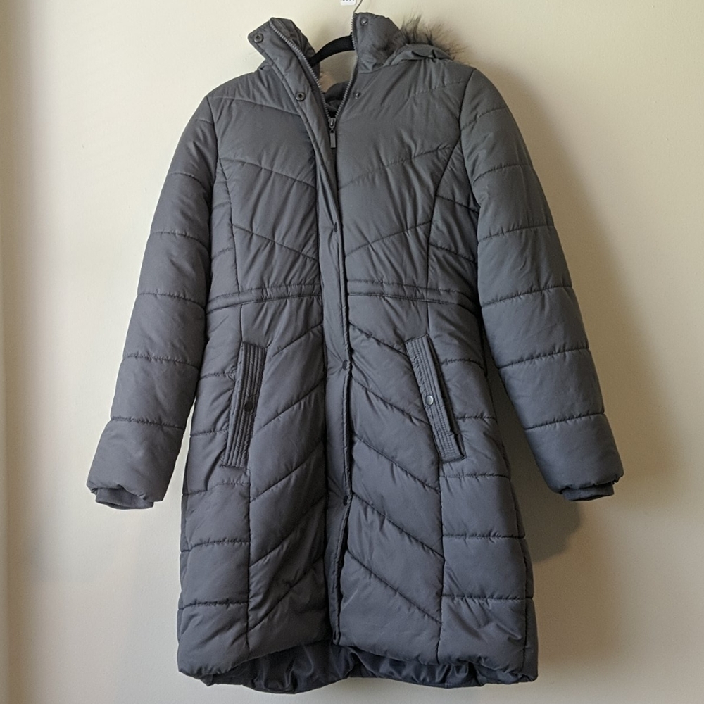 A New Day Dark Grey Winter Parka With Hood